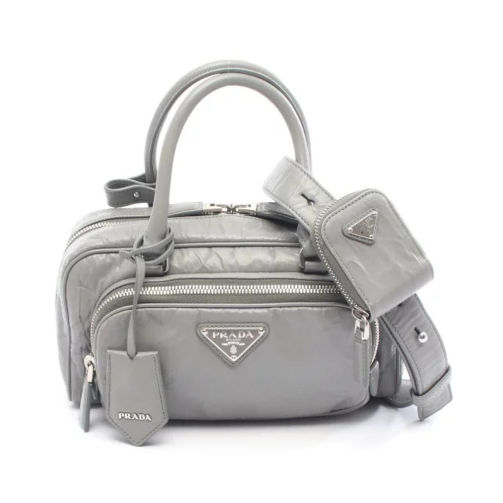 Prada Handbag Leather Gray